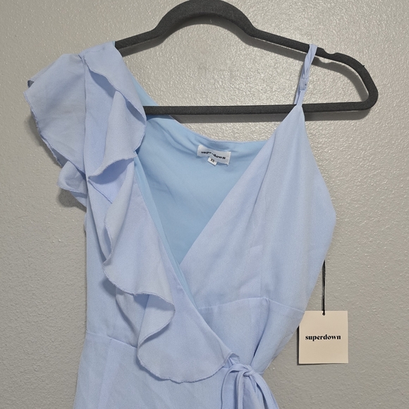 superdown Light Blue Ruffle Mini Dress - Picture 3 of 8